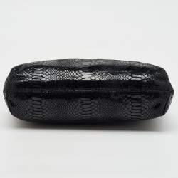 MICHAEL Michael Kors Black Python Effect Leather Frame Foldover Crossbody Bag