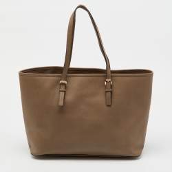 MICHAEL Michael Kors Taupe Beige Saffiano Leather Large Jet Set Tote