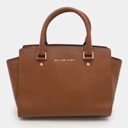 MICHAEL Michael Kors Brown Leather Medium Selma Satchel