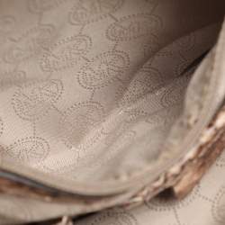 MICHAEL Michael Kors Brown Python Embossed Leather Small Cynthia Satchel
