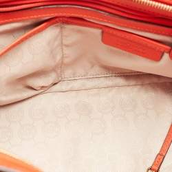 Pre Owned MICHAEL Michael Kors Red Saffiano Leather Large Selma Satchel