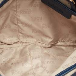 Pre Owned MICHAEL Michael Kors Blue Leather Turnlock Chain Shoulder Bag