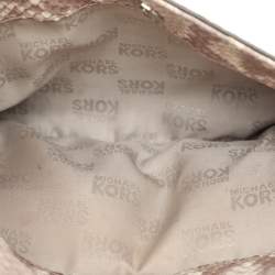 MICHAEL Michael Kors Grey/White Python Embossed Leather Callie Top Handle Bag