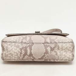 MICHAEL Michael Kors Grey/White Python Embossed Leather Callie Top Handle Bag