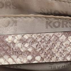 MICHAEL Michael Kors Grey/White Python Embossed Leather Callie Top Handle Bag
