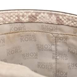 MICHAEL Michael Kors Grey/White Python Embossed Leather Callie Top Handle Bag