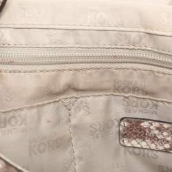 MICHAEL Michael Kors Grey/White Python Embossed Leather Callie Top Handle Bag