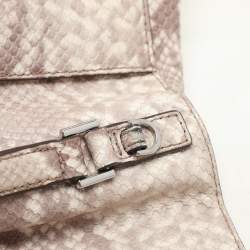 MICHAEL Michael Kors Grey/White Python Embossed Leather Callie Top Handle Bag