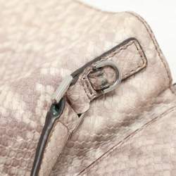 MICHAEL Michael Kors Grey/White Python Embossed Leather Callie Top Handle Bag