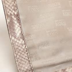 MICHAEL Michael Kors Grey/White Python Embossed Leather Callie Top Handle Bag