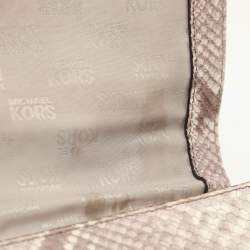 MICHAEL Michael Kors Grey/White Python Embossed Leather Callie Top Handle Bag