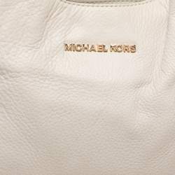 Pre Owned MICHAEL Michael Kors Off White Leather Bedford Hobo