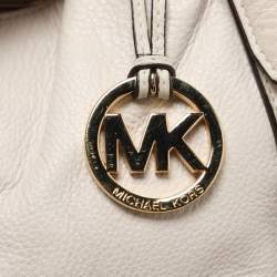 Pre Owned MICHAEL Michael Kors Off White Leather Bedford Hobo