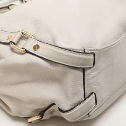Pre Owned MICHAEL Michael Kors Off White Leather Bedford Hobo