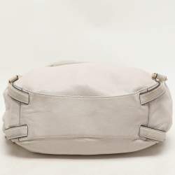 Pre Owned MICHAEL Michael Kors Off White Leather Bedford Hobo