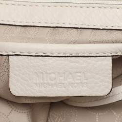 Pre Owned MICHAEL Michael Kors Off White Leather Bedford Hobo