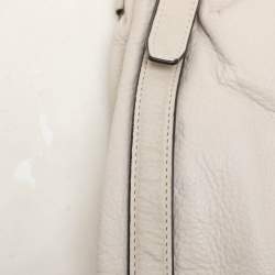 Pre Owned MICHAEL Michael Kors Off White Leather Bedford Hobo
