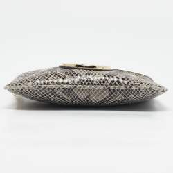 MICHAEL Michael Kors Grey Python Effect Suede Wristlet Zip Pouch