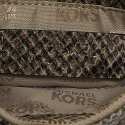 MICHAEL Michael Kors Grey Python Effect Suede Wristlet Zip Pouch