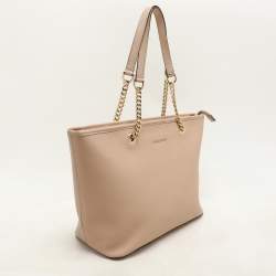 MICHAEL Michael Kors Beige Leather Medium Jet Set Travel Tote