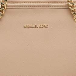 MICHAEL Michael Kors Beige Leather Medium Jet Set Travel Tote