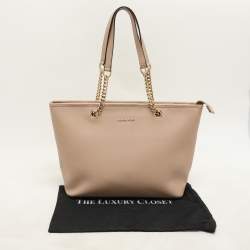MICHAEL Michael Kors Beige Leather Medium Jet Set Travel Tote