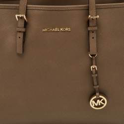 MICHAEL Michael Kors Brown Saffiano Leather Large Jet Set Travel Tote