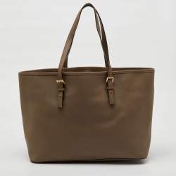 MICHAEL Michael Kors Brown Saffiano Leather Large Jet Set Travel Tote