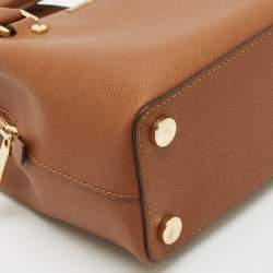 Michael Michael Kors Brown Saffiano Leather Small Savannah Satchel