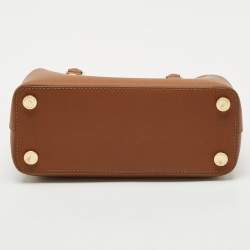 Michael Michael Kors Brown Saffiano Leather Small Savannah Satchel