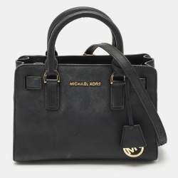 Pre Owned MICHAEL Michael Kors Black Saffiano Leather Small Dillon Tote