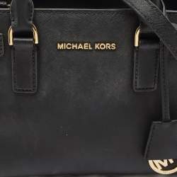 Pre Owned MICHAEL Michael Kors Black Saffiano Leather Small Dillon Tote