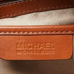 MICHAEL Michael Kors Brown Signature Coated Canvas North/South Harper Tote