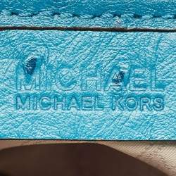 MICHAEL Michael Kors Black Blue Ostrich Embossed Leather Large North South Hamilton Tote