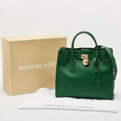 MICHAEL Michael Kors Green Leather Large North South Hamilton Tote