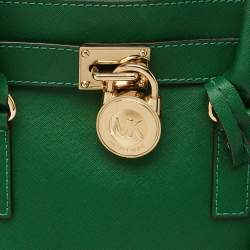 MICHAEL Michael Kors Green Leather Large North South Hamilton Tote