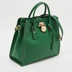 MICHAEL Michael Kors Green Leather Large North South Hamilton Tote