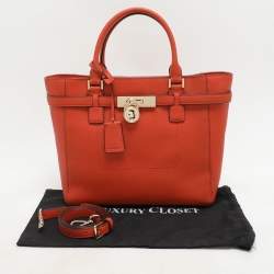 MICHAEL Michael Kors Orange Leather Medium Hamilton Tote
