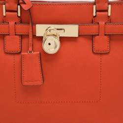 MICHAEL Michael Kors Orange Leather Medium Hamilton Tote