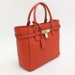 MICHAEL Michael Kors Orange Leather Medium Hamilton Tote