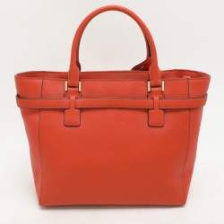 MICHAEL Michael Kors Orange Leather Medium Hamilton Tote