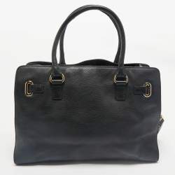 Pre Owned MICHAEL Michael Kors Black Leather East West Hamilton Tote