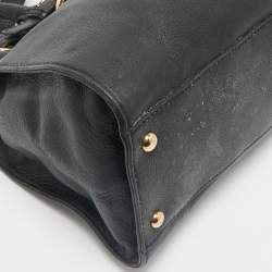 Pre Owned MICHAEL Michael Kors Black Leather East West Hamilton Tote