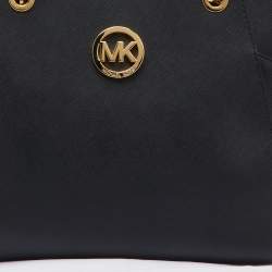 MICHAEL Michael Kors Black Saffiano Leather Jet Set Travel Chain Shoulder Bag