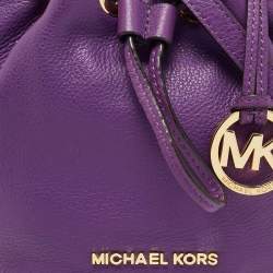 MICHAEL Michael Kors Purple Leather Jules Drawstring Bucket Crossbody Bag