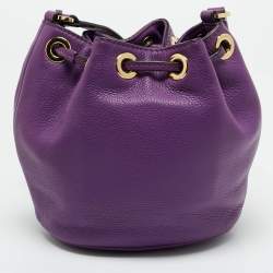 MICHAEL Michael Kors Purple Leather Jules Drawstring Bucket Crossbody Bag