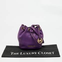MICHAEL Michael Kors Purple Leather Jules Drawstring Bucket Crossbody Bag