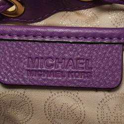 MICHAEL Michael Kors Purple Leather Jules Drawstring Bucket Crossbody Bag