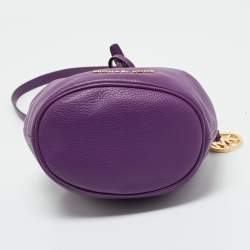 MICHAEL Michael Kors Purple Leather Jules Drawstring Bucket Crossbody Bag