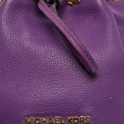 MICHAEL Michael Kors Purple Leather Jules Drawstring Bucket Crossbody Bag